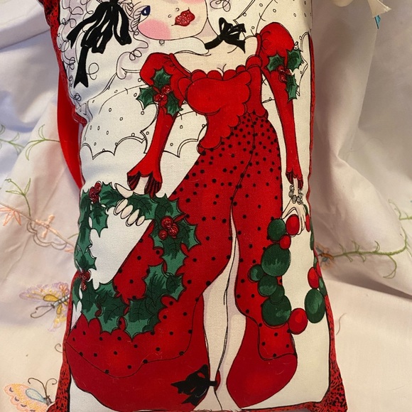 Christmas girl hanging/toss pillow. - Picture 2 of 6